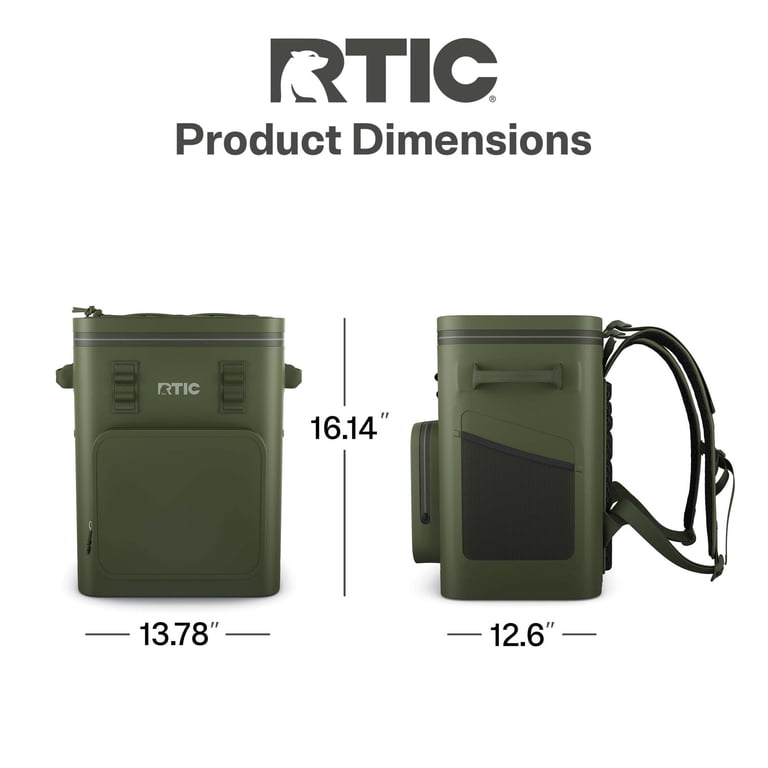 RTIC, Backpack Cooler, 24 Can, Ultra-Tough, Waterproof Zipper