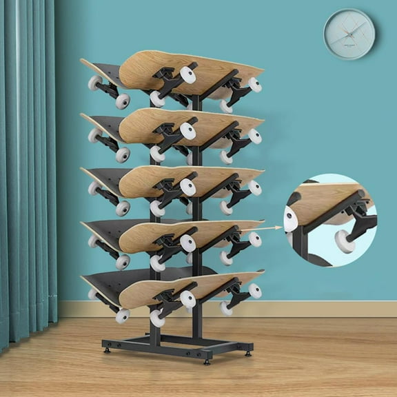 Mulaxen Garage Ski Rack, Indoor Ski Hangers for Home Shed Storage Wall Mounted Ski Holder Holds Up to 10 Pairs of Skis