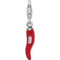 thumbnail image 3 of Sterling Silver Amore La Vita Rhodium-Plated Red Enameled Pepper Charm (37 X 4) Made In China qcc355, 3 of 5