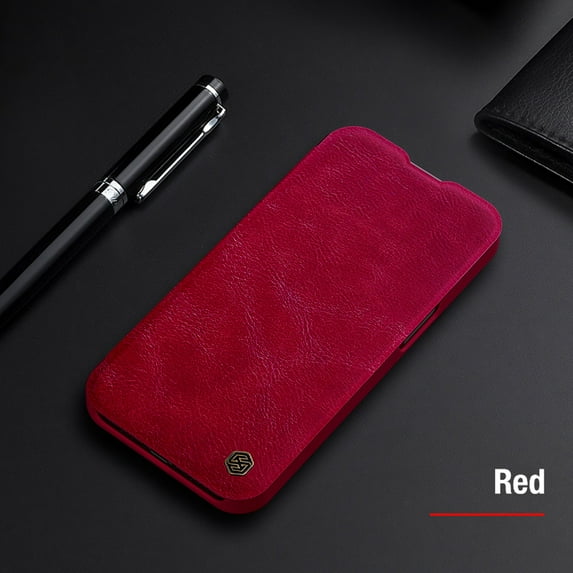 Allytech for iPhone 14 Plus Wallet Case with Card Slots Holder Flip Folio Cover, Slim Fit Claasic PU Leather Rugged Lens Camera Slide Glossy Shockproof Non-Slip Phone Case for iPhone 14 Plus,Red