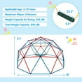 thumbnail image 3 of Gymax 10 FT Climbing Dome with Swing Outdoor Kids Play Jungle Gym Red and Blue, 3 of 10