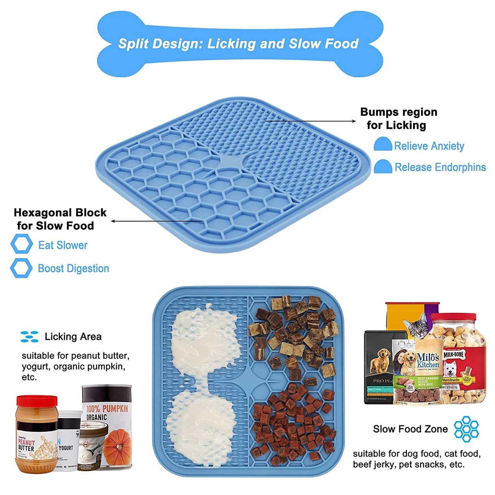 Bikabpet Lick Mat for Dogs and Cats, Peanut Butter and Slow Feeders for  Dogs, Dog Lick Mat with Suction Cups, Apply Dog Bath Grooming to Divert