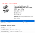 thumbnail image 2 of Front Door Lock Actuator Kit 2 - Compatible with 2018 - 2019 NX300 Sport Utility, 2 of 2