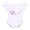 thumbnail image 3 of FYMNSI Baby Girl Clothes 3Pcs Ruffle Romper Shorts Headband Set Infant Summer Birthday Outfits 12-18 Months, 3 of 8