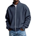 thumbnail image 6 of Fgnfyis Jacket for Men Casual Lightweight Textured Stand Collar Zippered Outerwear for Daily Streetwear and Stylish Winter Coats for Men Navy XXL, 6 of 6