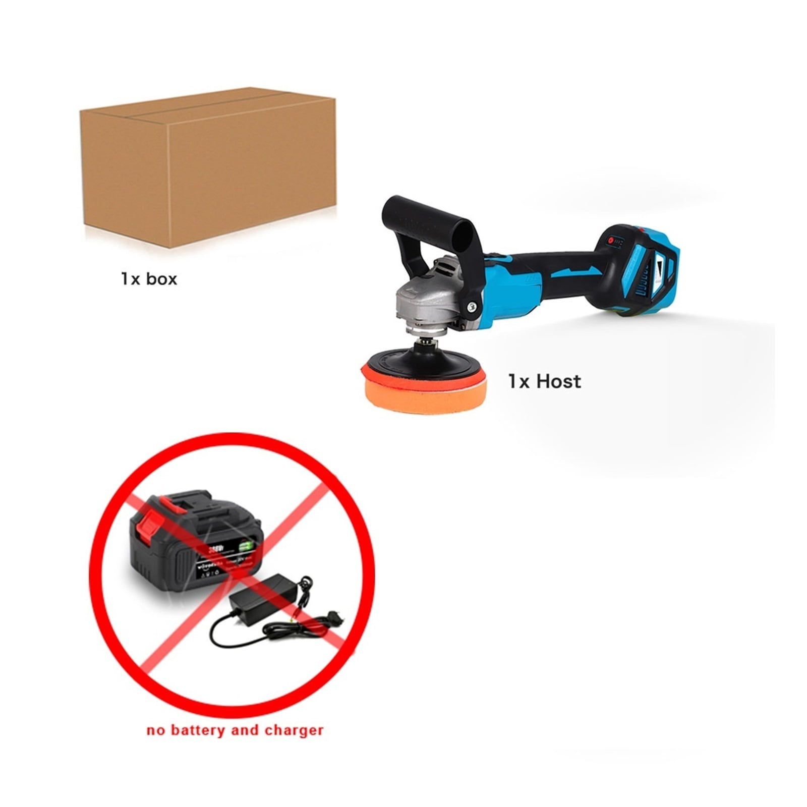 Car Polisher Brushless Angle Grinder 1600W Variable Speed Car Waxing Polishing Machine For 18V Battery