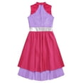 thumbnail image 4 of Aislor Kids Girls Color Patchwork Lyrical Praise Dance Dress Liturgical Worship Age 6-16 Hot Pink&Lavender 8, 4 of 7