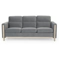 thumbnail image 2 of 3 Seater Sofa,79.5" Mid Century Modern Upholstered Sofa Couch with 2 Side Storage Pockets,Solid Wood Fabric for Living Room,Gray, 2 of 7