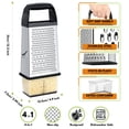 thumbnail image 2 of Yilush Cheese Grater With Container Box Grater Stainless Steel Graters for Kitchen Cheese Shredder Parmesan Shredder Kitchen Gadgets Kitchen Tools Kitchen Gifts for Chef Dishwasher Safe Zester, 2 of 6