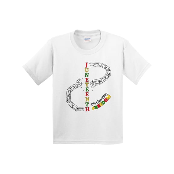 Inktastic Juneteenth-celebrating Freedom Breaking Chains Youth T-Shirt