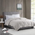 thumbnail image 3 of Madison Park Windom Twin Microfiber Down Alternative Stain Resistant Blanket - Grey, 3 of 8