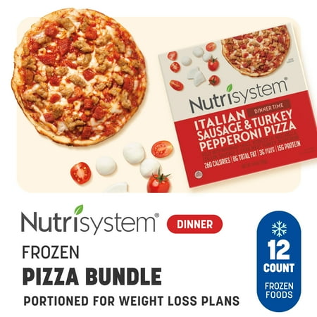 Nutrisystem Pizza Lover’s Variety Pack, Frozen Pizza with Marinara to Support Healthy Weight Loss, 12 Count