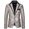 thumbnail image 2 of Hombres traje casual cuello solo botón lentejuelas rendimiento vestido traje abrigo Pompotops oipoqjl22205, 2 of 7