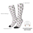 thumbnail image 5 of Picia Women Crew Soft Moisture-wicking Socks Tulips Flowers Pattern Design Cotton Socks, One Size fit All, 5 of 9