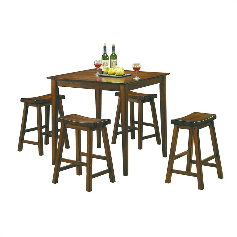 Set of 2 Counter Height Bar Chair Solid Wood 18 inch Bar Stool