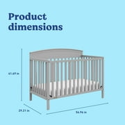 Graco Benton 5-in-1 Convertible Baby Crib, Pebble Gray