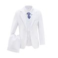 thumbnail image 2 of Visaccy Boys 5pcs Suit Tuxedo Suits for Toddler Boys Ring Bearer Suit Wedding Outfit White Jackets Vest and Pants Suits Size 2, 2 of 5