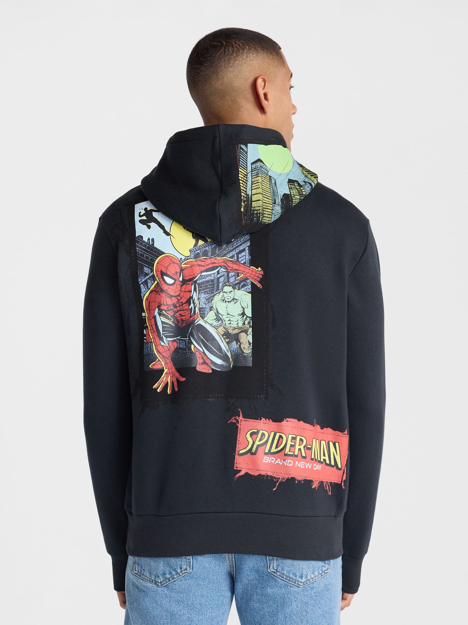 Spider-Man Men's and Big Men's Brand New Day Graphic Hoodie Sweatshirt, Sizes XS-5XL