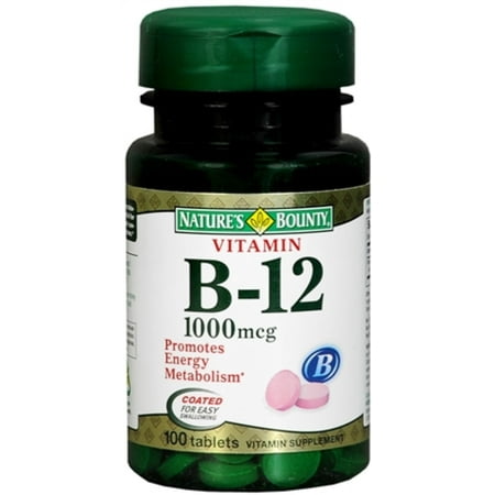 Nature's Bounty Vitamin B-12 1000 mcg Tablets 100 ea (Pack of 6)