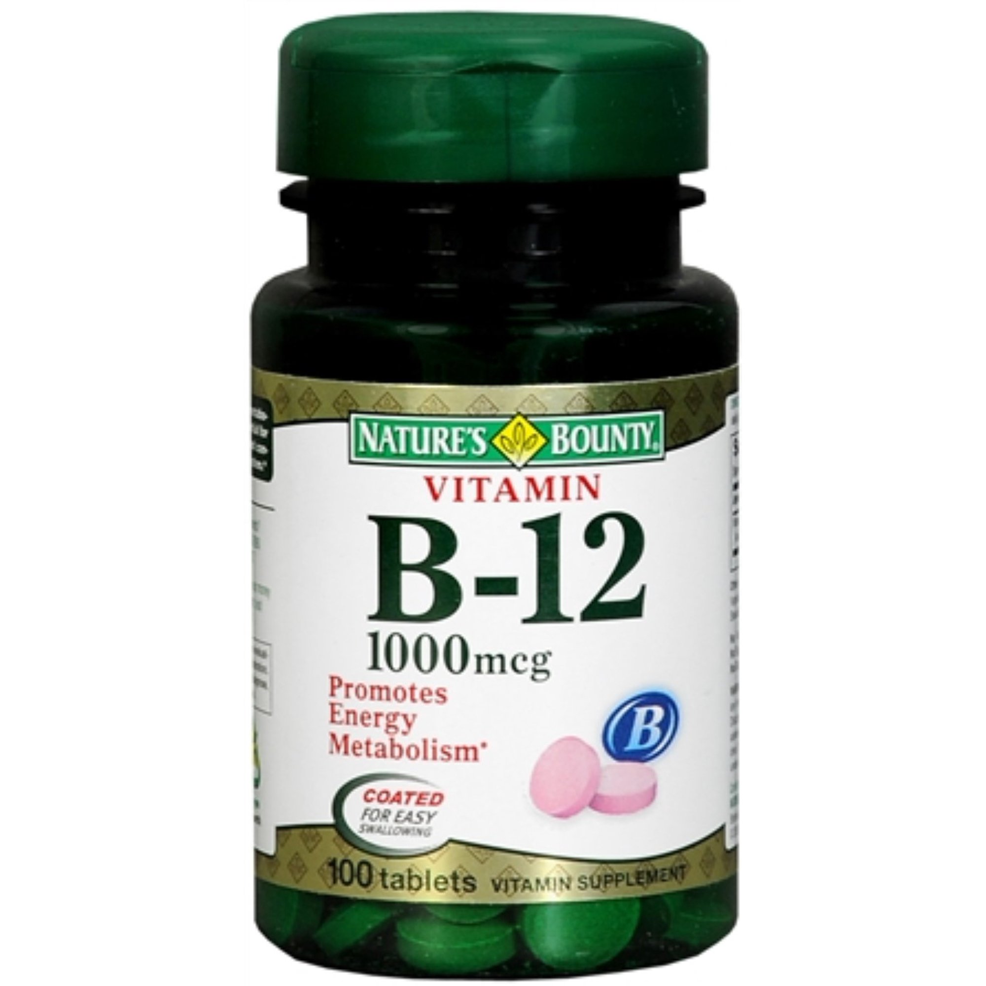 Nature's Bounty Vitamin B-12 1000 mcg Tablets 100 ea (Pack of 4)