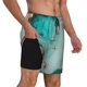 thumbnail image 2 of Balery Turquoise Beach Kayaking Bañador para hombre, shorts de playa de secado rápido con entrepierna y forro de compresión-Large, 2 of 6