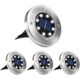 thumbnail image 1 of Luces solares de tierra, 8 luces LED de jardín, luces de disco, iluminación de paisaje al aire libre en el suelo para césped, patio, camino, patio, cubierta, pasarela, paquete de 4 Ormromra XM062-2, 1 of 8
