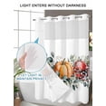thumbnail image 4 of No Hook Cloth Fabric Shower Curtain with Snap in Liner, Orange Pumpkin Fall Waterproof Shower Curtains Set with See Through Top Window, Rugby Thanksgiving Eucalyptus Leaves Bath Curtains 72"x78", 4 of 6