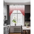 thumbnail image 3 of Red Geometric Swag Valances for Windows, Small Curtains Drapes, Modern White Stripe Abstract Distortion Art Kitchen Window Curtains Over Sink Window Treatment Valance for Bedroom/Bathroom 56"x36", 3 of 5
