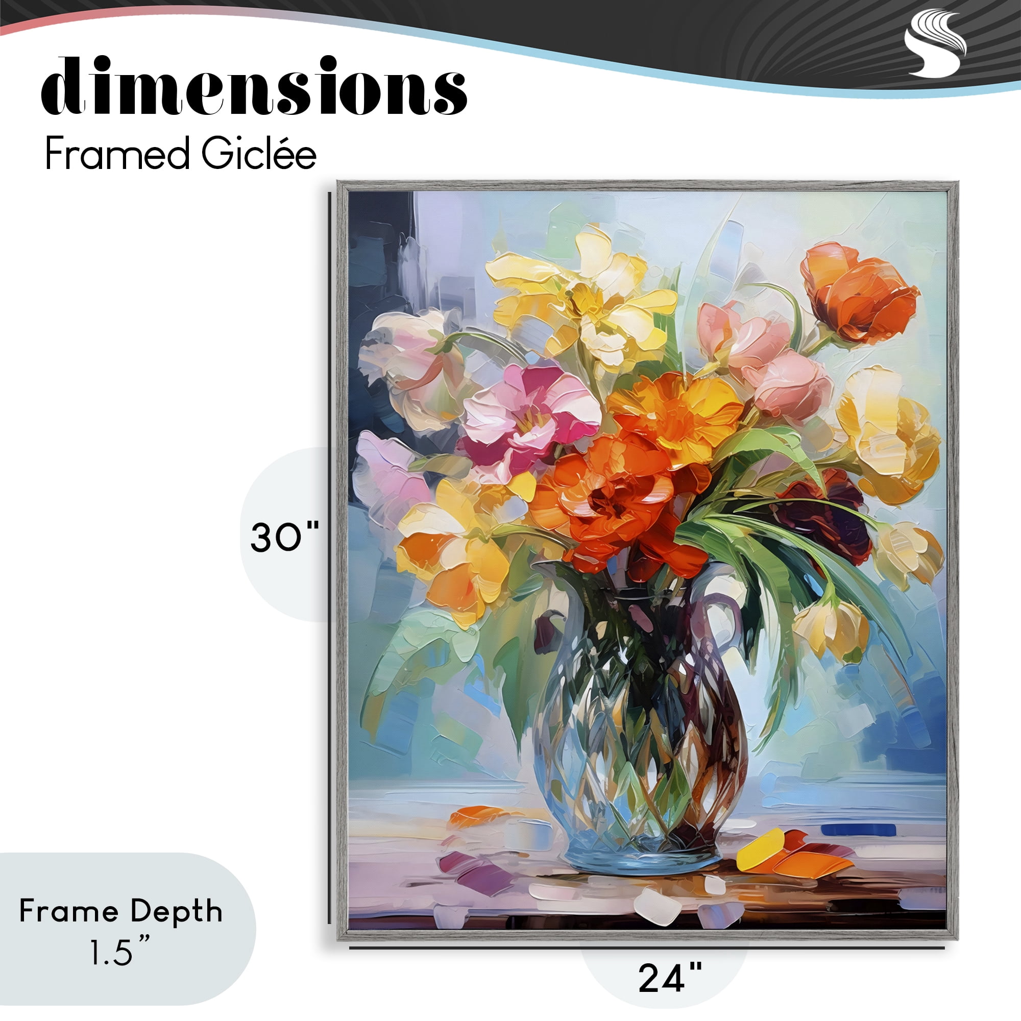 Stupell Industries Dreamy Bouquet of Vibrant Blooms Gray Framed Giclee Art, design by Creative Studio