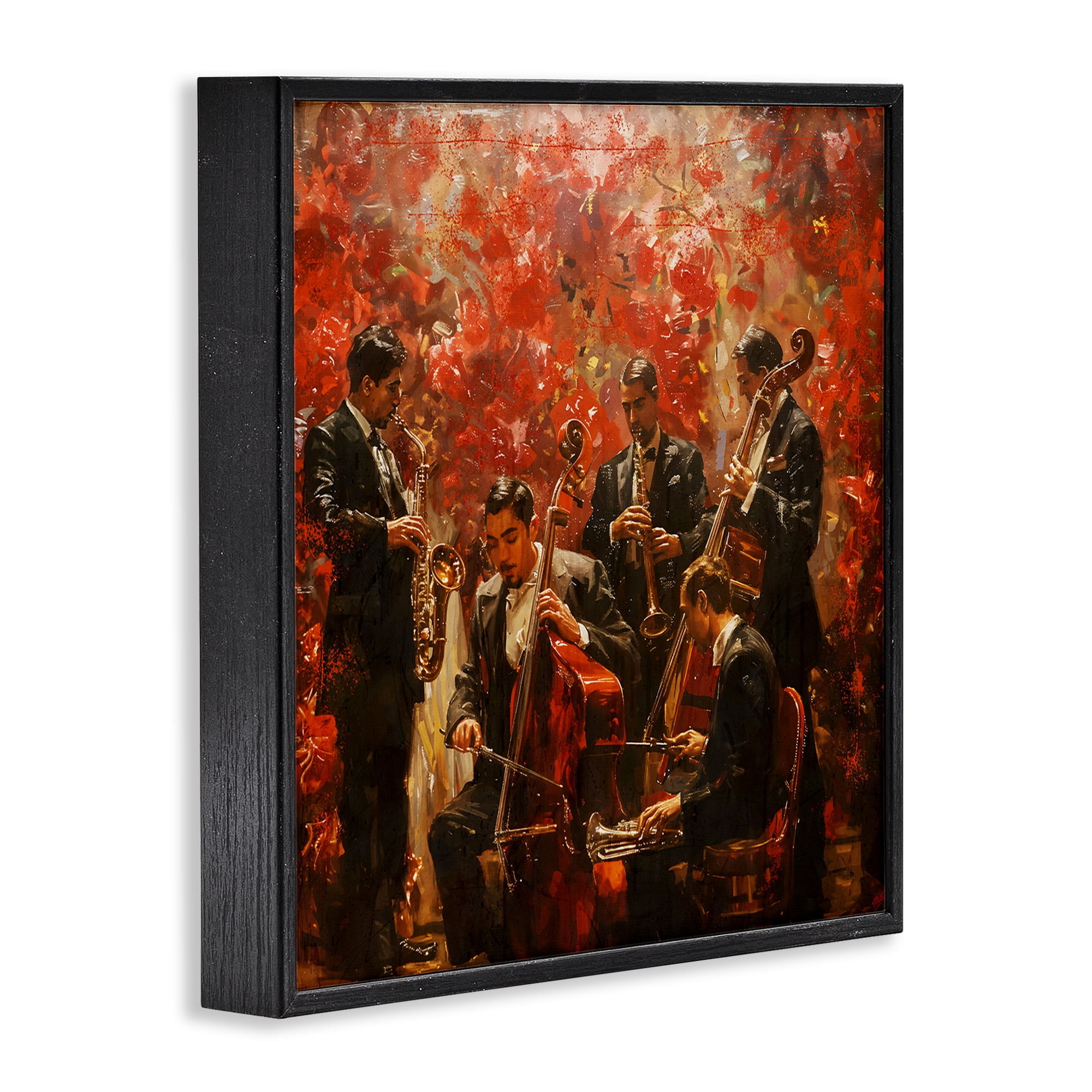 Stupell Industries Play More Jazz Performance Black Framed Giclee Art, design by Marta Wiley