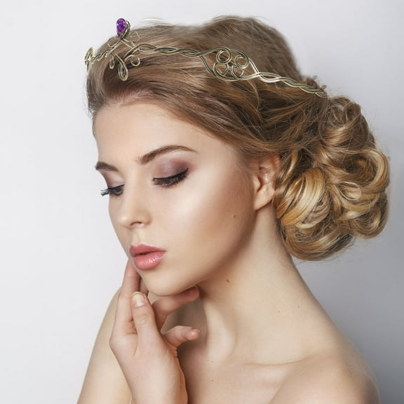 Soimiss Vintage Silver Crown Headband Hair Accessory for Ladies Photo Shoot 1Set