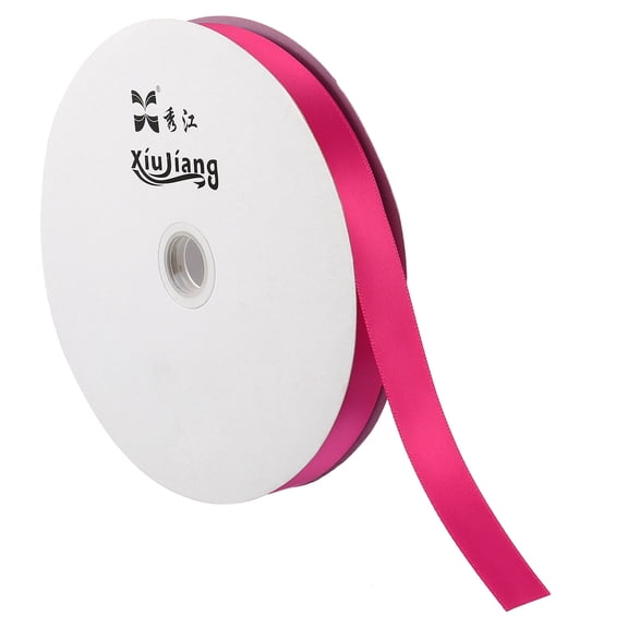 Uxcell 0.79" x 100 Yards Double Face Decorate Crafts Roll Satin Ribbon Rose Red