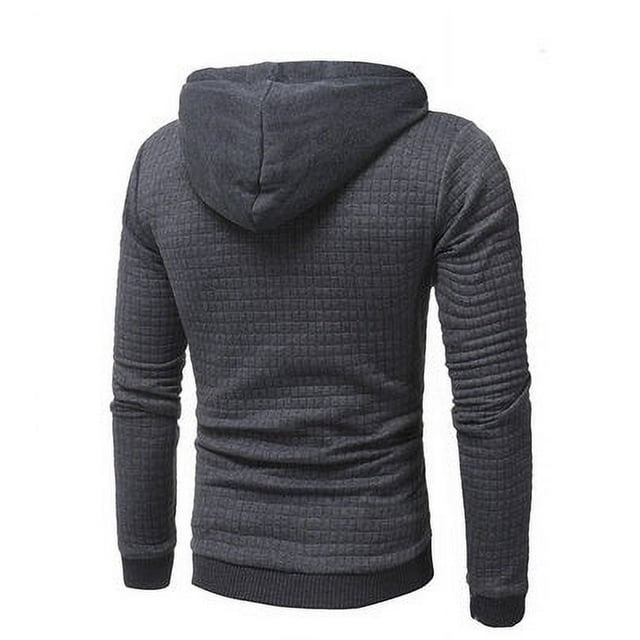 Fo Sweat à Capuche Classique Matelassé à Motif Carré pour Hommes (DarkGray, 4TG)