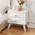 thumbnail image 2 of Yaheetech Modern Nightstand with 2 Drawer, White, 2 of 9