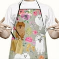 thumbnail image 2 of Pomeranian Dog and Flower Floral Apron-Garden Aprons for Women with Pockets-Cotton Linen Waterproof Kitchen Cooking Gardening Aprons Adjustable for Kitchen,Cooking,BBQ and Salon 33x27 Inch, 2 of 7