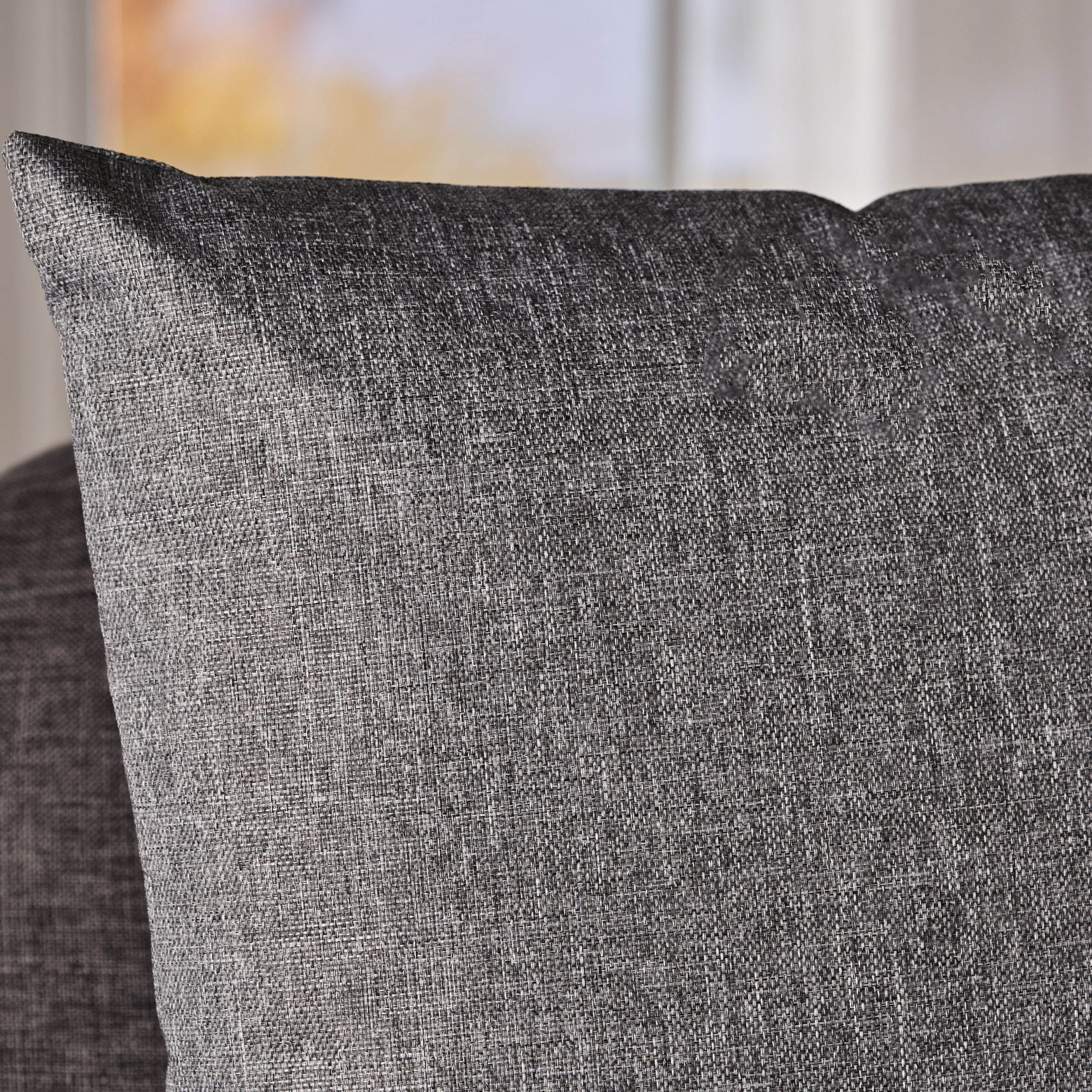 Noble House Amedeo Water Resistant Fabric Square Throw Pillows, Set of 2, Grey, Gray