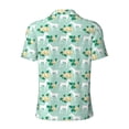 thumbnail image 3 of Vsdgher Horse And Flower Print Men's Short Sleeve Stretch Polo Shirt, Moisture-Wicking Performance Polo Shirt, 3 of 8