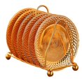 thumbnail image 1 of Coaster Creative Drink Coasters With Decorative Rack Non-slip Metal Cup Mats Tabletop Display With Holder, 1 of 5
