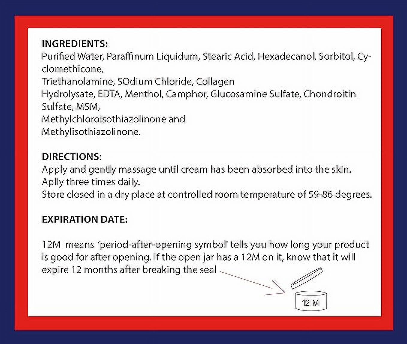 ALFLEXIL Glucosamine & Chondroitin Cream with MSM & Collagen for Joint support, bone support - 4 Oz - 2 PACK