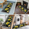 thumbnail image 5 of Yellow Lemon 2'x6' Runner Rugs for Hallway Kitchen Bedside Non Slip Washable, Summer Botanical Black White Checkered Entryway Rug Runners with Rubber Backing, Long Carpet Runner for Laundry Room, 5 of 8