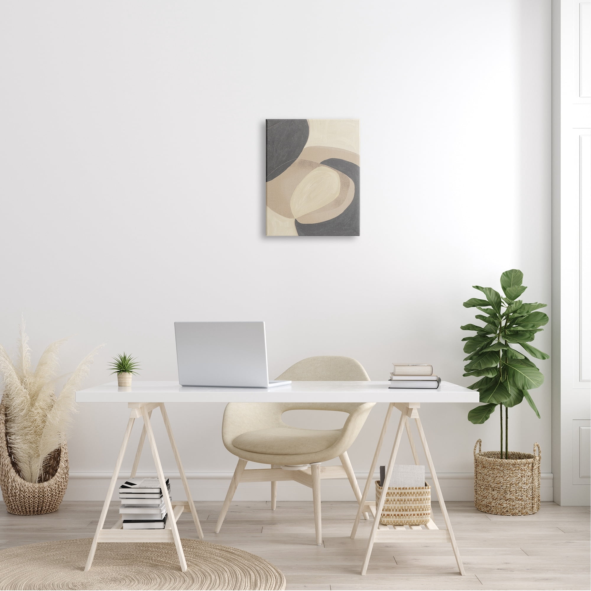 Stupell Industries Modern Rock Shapes Abstract Neutral Tones Canvas Wall Art, 16 x 20, Design by Kippi Leonard