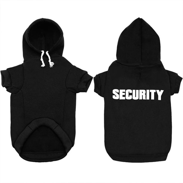 Sudaderas para perros con capucha, suéteres estampados de Seguridad con sombrero, chaquetas de algodón suave de invierno negras - l para perros pequeños, medianos y grandes