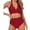 Wine, variant on MSJUHEG Push Up Bathing Suits for Women,Summer Bikinis,Full Coverage Swimsuits for Women,Bralette Bikini Set,Ruched Tankini Tops for Women,High Waisted Swimsuits for Women, Army Green L