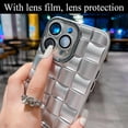 thumbnail image 3 of for iPhone 14 Pro Max Case for Women Men, Fashion 3D Woven Pattern Bump Feel, with Full Camera Protection Back Cover, Grid Phone Case for iPhone 14 Pro Max (6.7") - Silver, 3 of 10