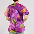 thumbnail image 4 of OIOLOYJM Scrub Tops Women Nursing V Neck Short Sleeve Cute Print Tops Breathable Stretchy T Shirts Comfort Clothing with Pockets Pink 4XL, 4 of 5