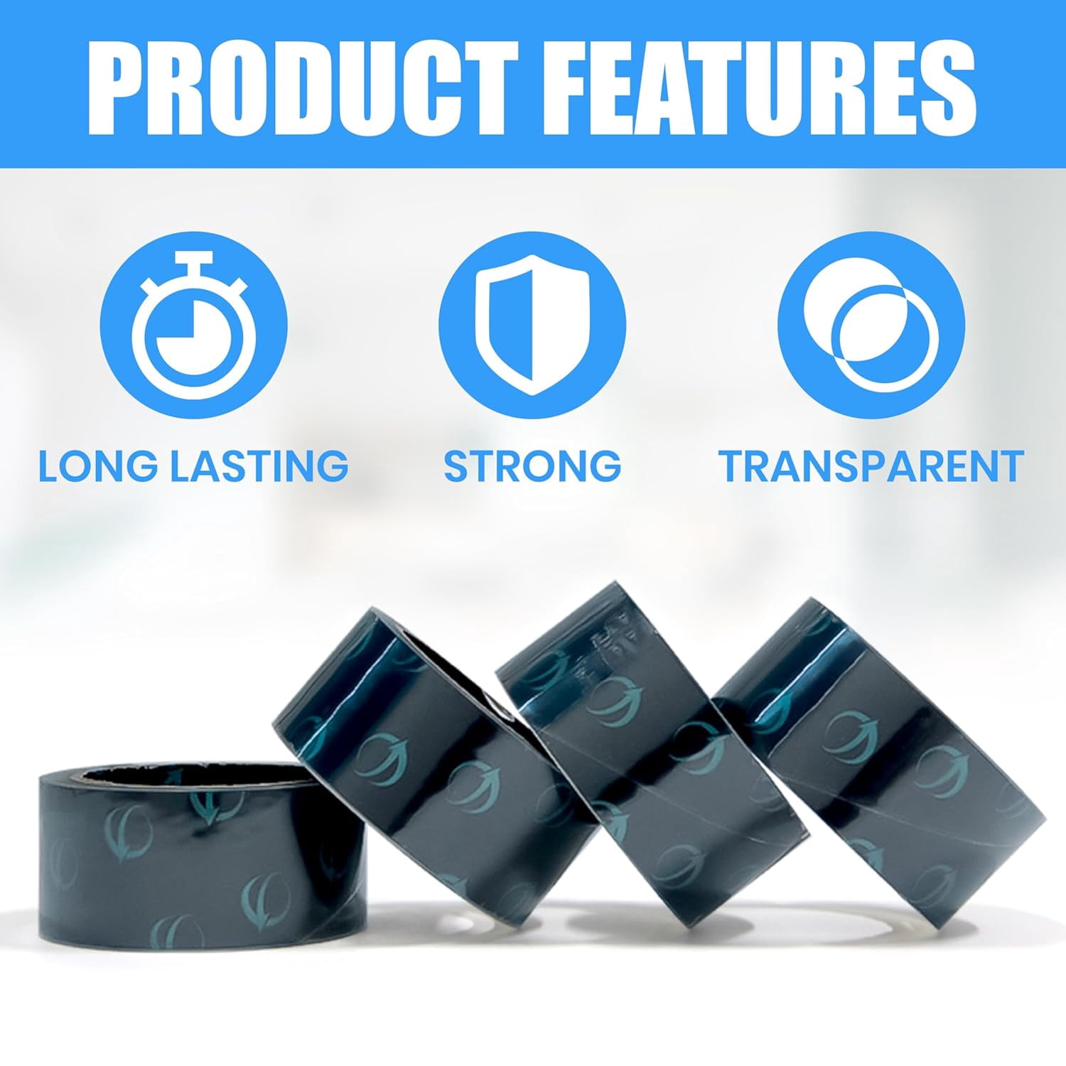 Transparent packing tape, 12 rolls heavy-duty packing tape for mailing packaging moving sealing, thicker transparent packing tape, each roll 1.88 inches wide, each roll 60 yards.