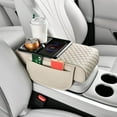 thumbnail image 1 of Car Armrest Riser Pad with Wireless Charging, Nappa Leather Console Organizer, Dual Cup Holders, Side Pocket Storage for Enhanced Driving Comfort & Phone Power, 1 of 8