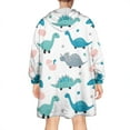 thumbnail image 2 of Wearable Oversized Blanket,LightBlue Dinosaurs Eggs Pattern Wearable Blanket Hoodie for Adults,Cozy Hooded Blankets with Super Pockets,Super Warm Fuzzy Pullover for Women & Men, 2 of 6