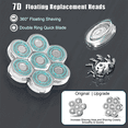 thumbnail image 4 of 2X 7D Electric Shaver Replacement L Waterproof Blade Flexible Cutter Floating Face Beard Shaver Blade, 4 of 7