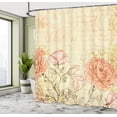 thumbnail image 5 of Ambesonne Vintage Shower Curtain, Grunge Retro Flowers, 69"Wx75"L, Cream Pink, 5 of 5